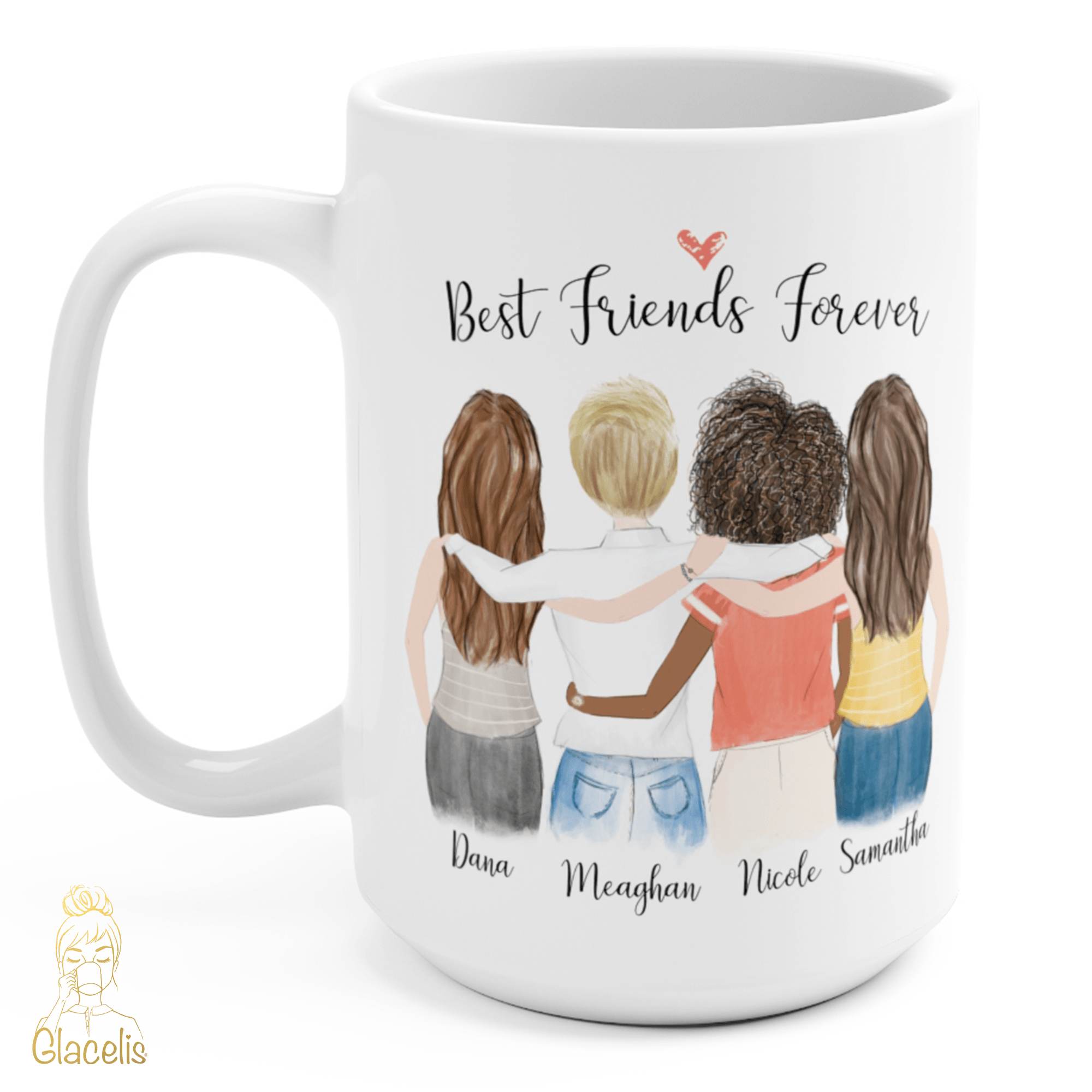 Four Women Custom Best Friends Mug - Glacelis