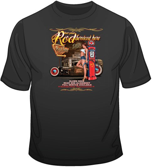 Rod Serviced Here T Shirt | BoardwalkTees.com