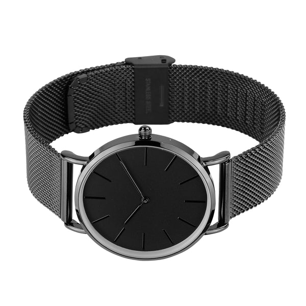 Minimalist Mesh Watches – Matte Black 