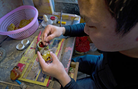 Jade being dyed in China 