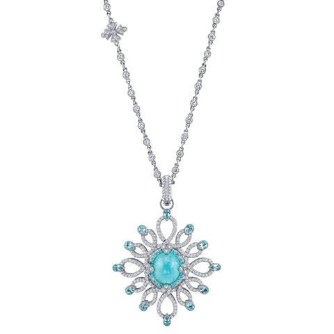 Erica Courtney's Medusa Paraiba pendant - (NDLR: Traditionally Paraiba Tourmalines are heat treated )