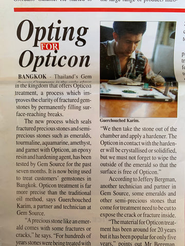 Karim Guerchouche on Opticon Treatments in Asian Jewellery Magazine February 1994
