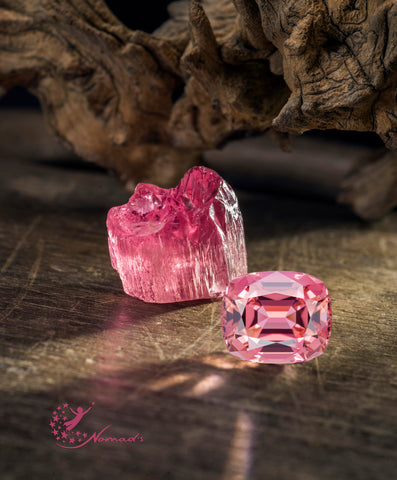 Nomad's style Rough to Cut Nigerian pink tourmaline