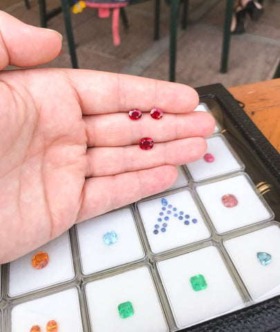 A fine example of a set of unheated red rubies and a red spinel