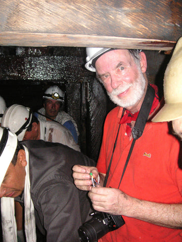 How can we talk about emeralds without showcasing the mines, here, Richard Wise in an emerald mine in Colombia - Photo Credits: Ron Ringsrud