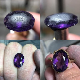 Here is an example of Laura's work on an amethyst 