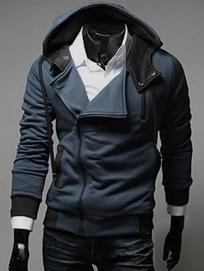 mens side zipper hoodie jacket