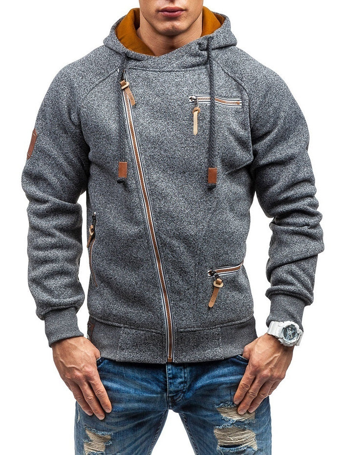 Personality Side Zipper Hooded Sweater for Men – meetfun