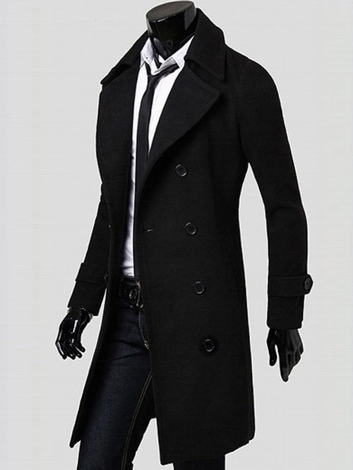 Double Breasted Overcoat with Side Pockets 9007 – meetfun