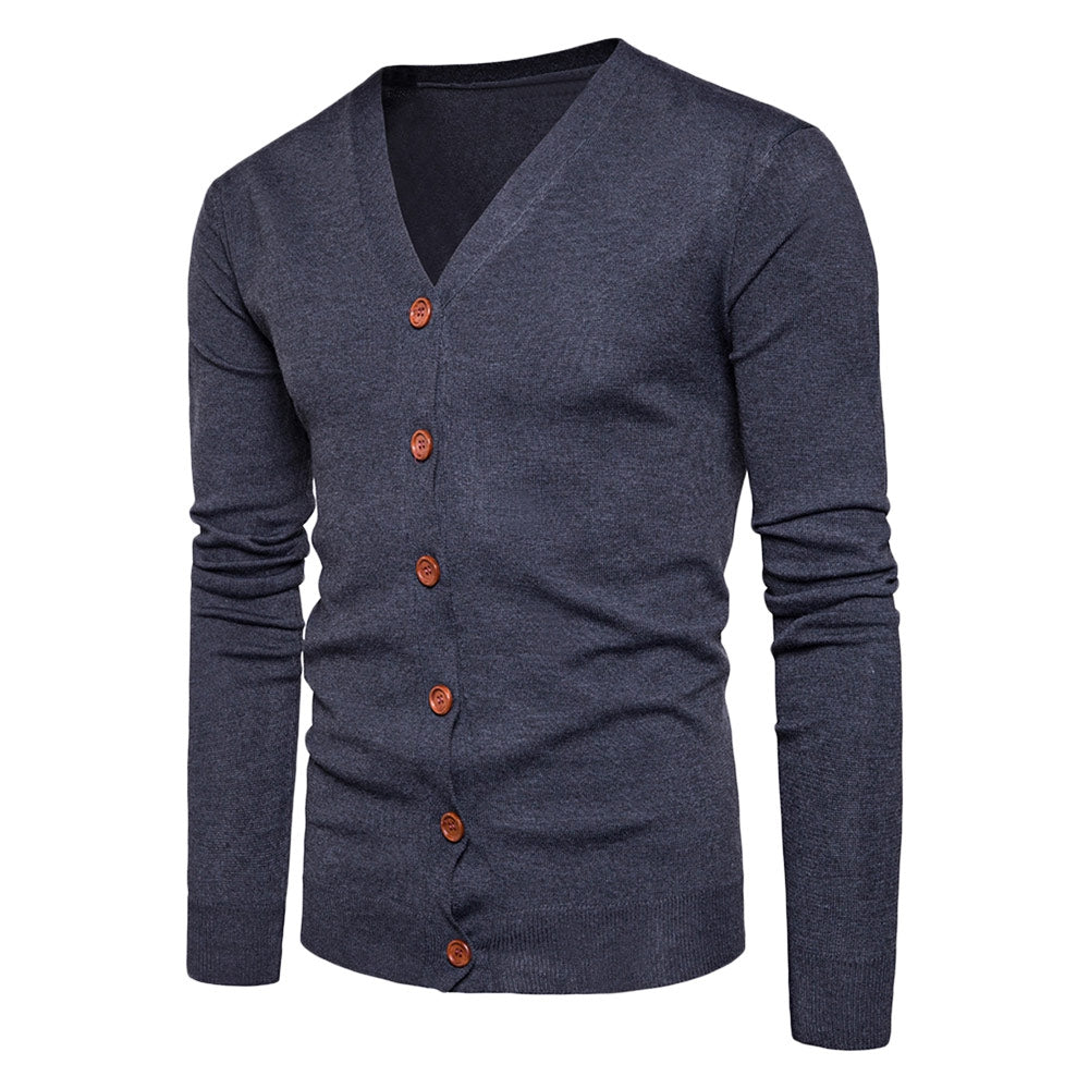 Men's V Neck Knitting Button Up Cardigan for Spring and Fall