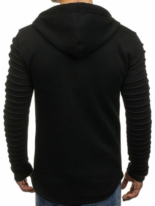 solid pleated hoodie