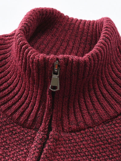 Men's Stripe Stand Collar Sweater for Spring & Fall