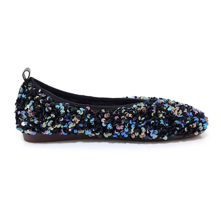 Women's Lightweight Bling Bling Sequins Slip on Flats Shoes