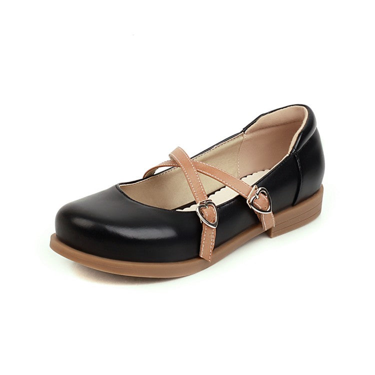 Women's  Buckle Belt Flats Mary Jane Shoes