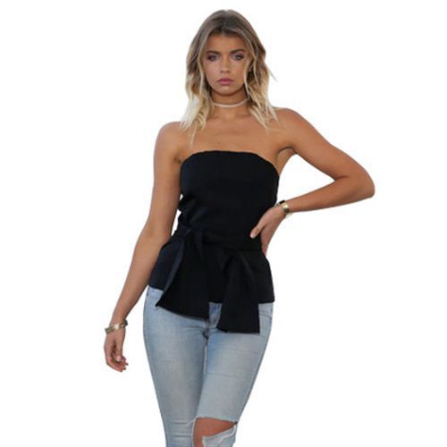 Fashion Sexy Off Shoulder Backless Tied-band Women Tank Tops