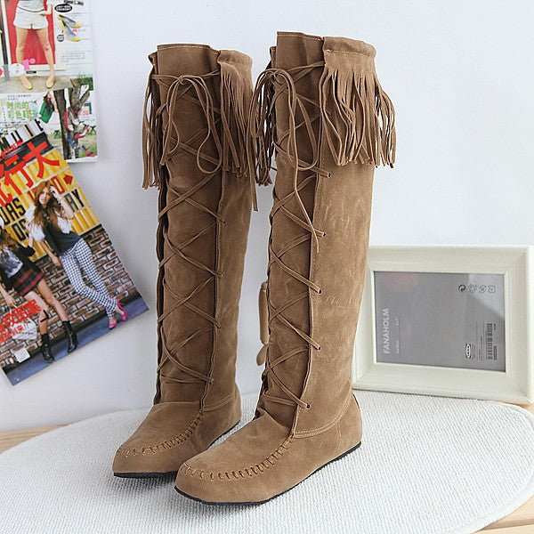 tall suede boots flat
