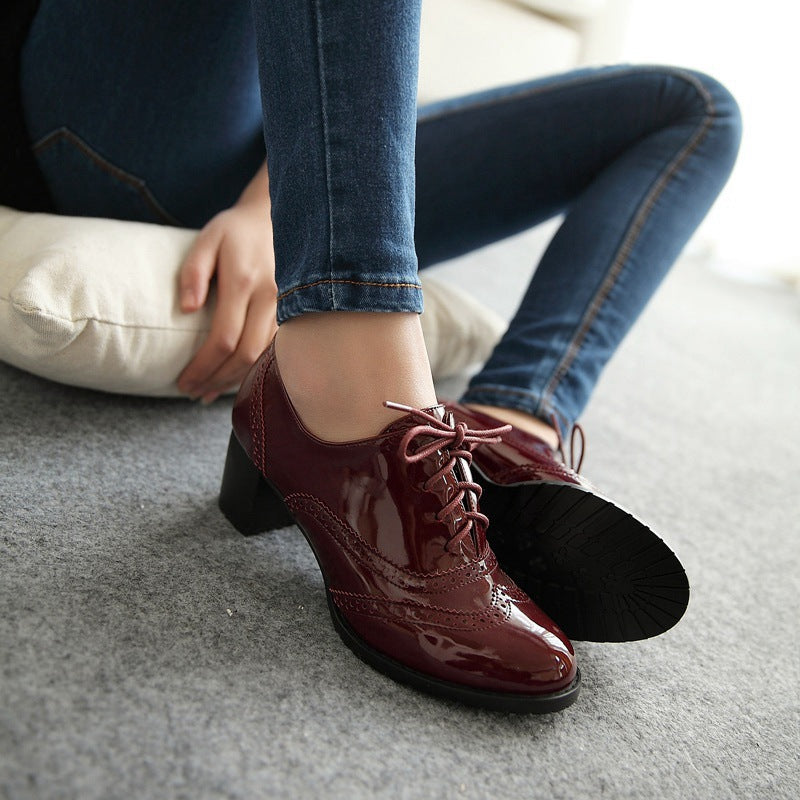 womens tie shoes leather