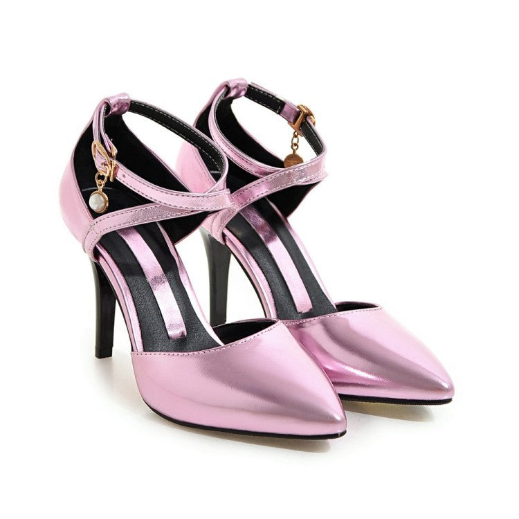 Women's Ankle Straps Pointed Toe Stiletto Sandals High Heels