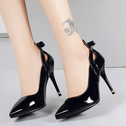 Pointed Toe Bow Pumps Women Stiletto High Heels Shoes 1720