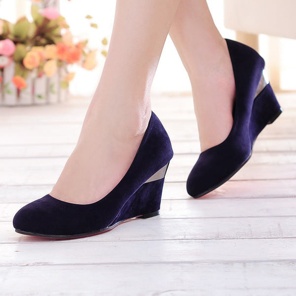 velvet wedge heels