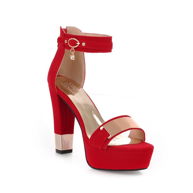 Women's Ankle Strap High Heel Platform Sandals