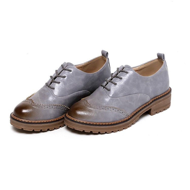 Lace Up Women Oxford Heels Dress Shoes 8031