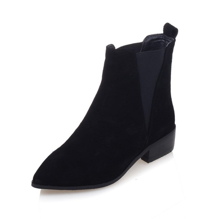 Autumn Winter Chelsea Boots Leisure Low Heel Ankle Boots Women's Shoes ...