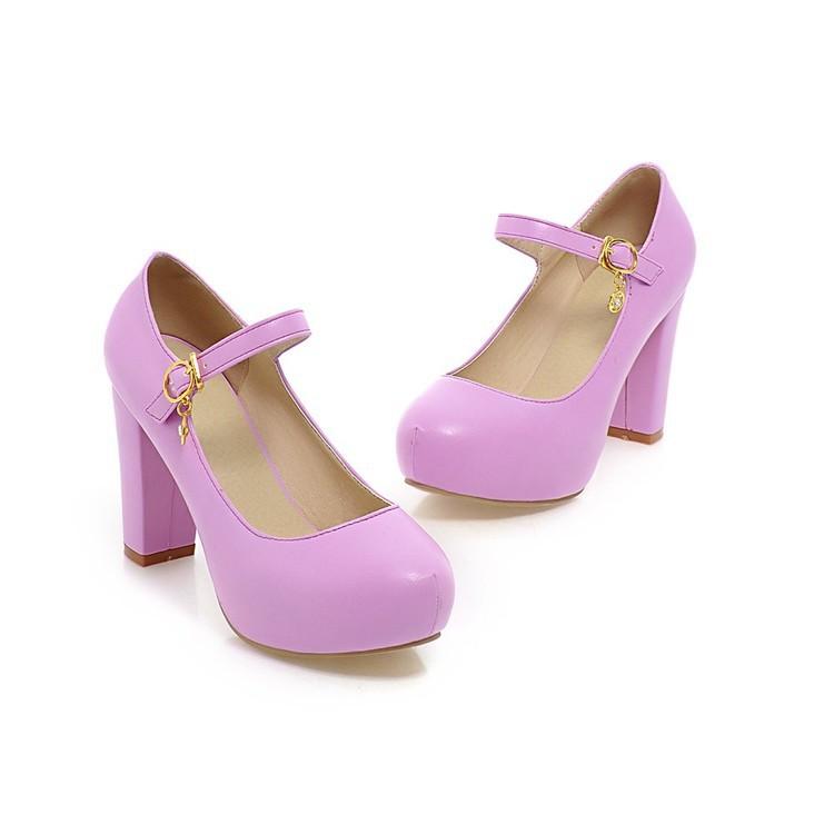 Woman Sweet Princess High Heeled Round Head Platform Pumps