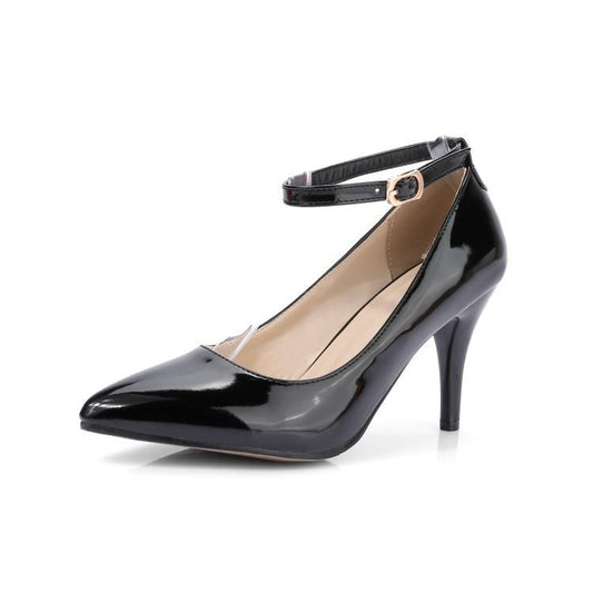 Ladies Pointed Toe Patent Leather High Heel Pumps