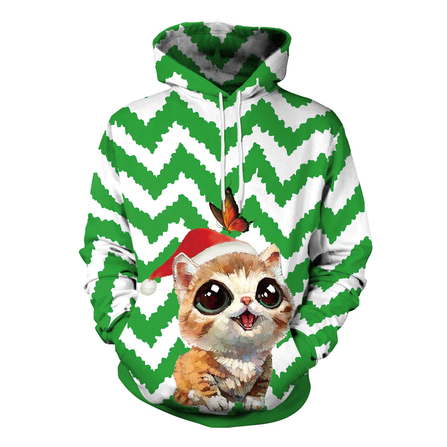 Christmas Leather Print Hoodie