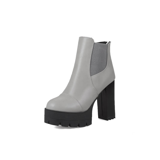 Women Shoes Winter High Heels Platform Short Boots