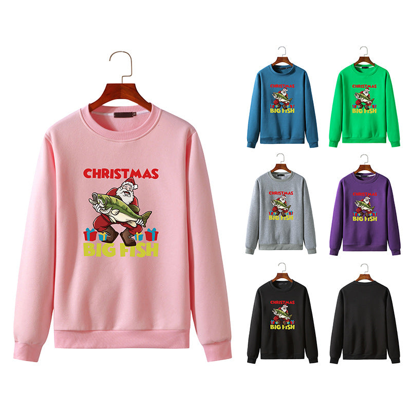 Men's Christmas Santa Printed Long Sleeve Sweatshirt