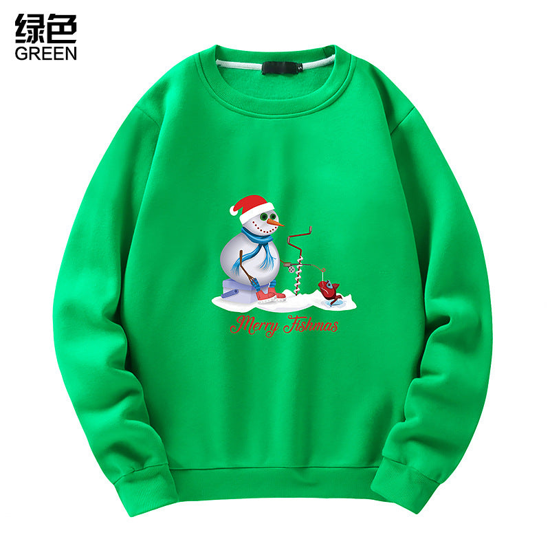 Men's Christmas Snowman Print Crew Neck Sweatshirt