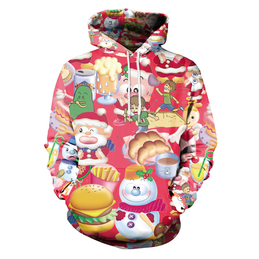 Couple Christmas Print Santa Pullover Hoodie