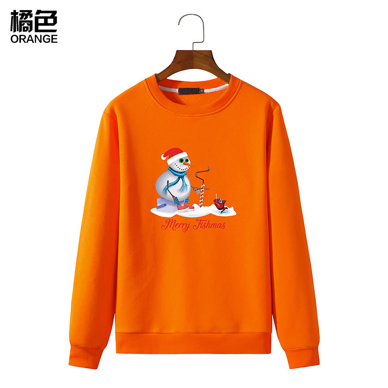 Men's Christmas Snowman Print Round Neck Long Sleeve Sweatshirt