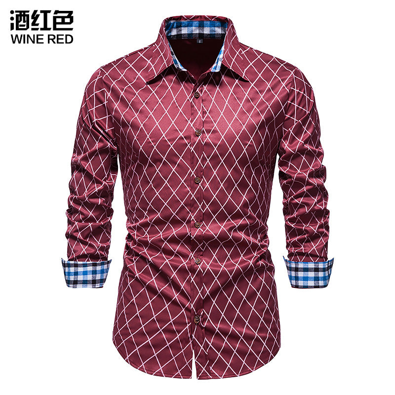 Men's Long Sleeve Plaid Button Shirt