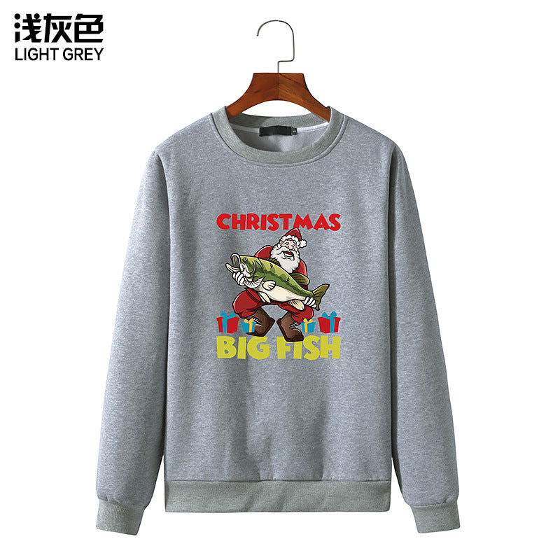 Men's Christmas Santa Printed Long Sleeve Sweatshirt