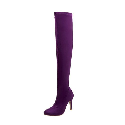 Women Pointed Toe Stiletto High Heels Thigh High Boots – meetfun