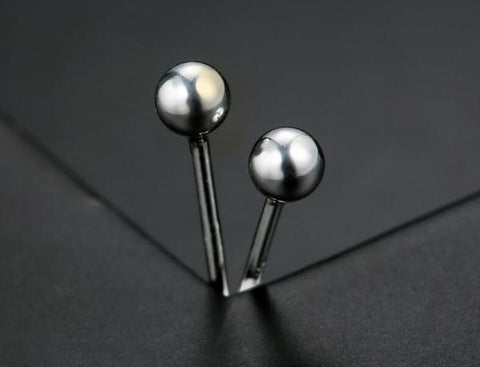 Basic Silver Ball Stud Earrings