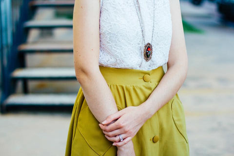 woman wearing necklace