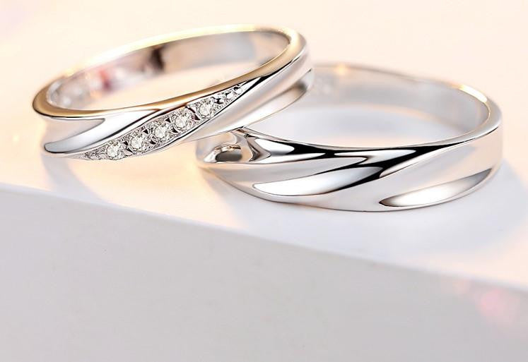 Intertwined Love Couple Rings