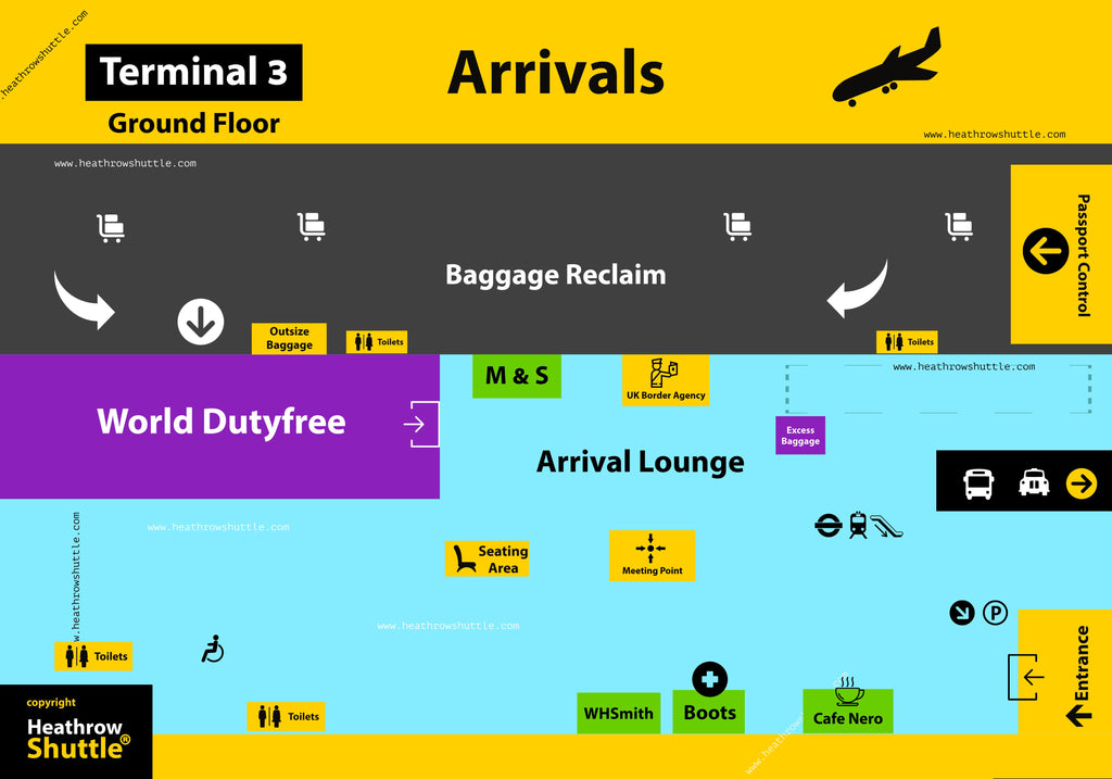 Heathrow Terminal 3 Arrival Map