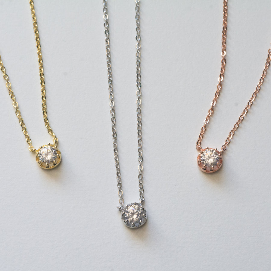 Diamond Solitaire Necklace – Samfa Style