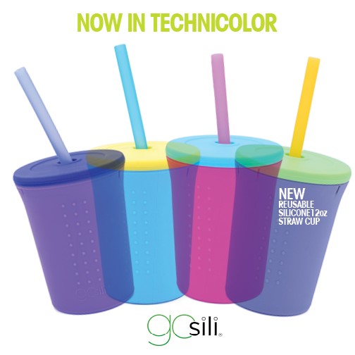 Silikids Silicone Straw Cup - 12oz - Blue