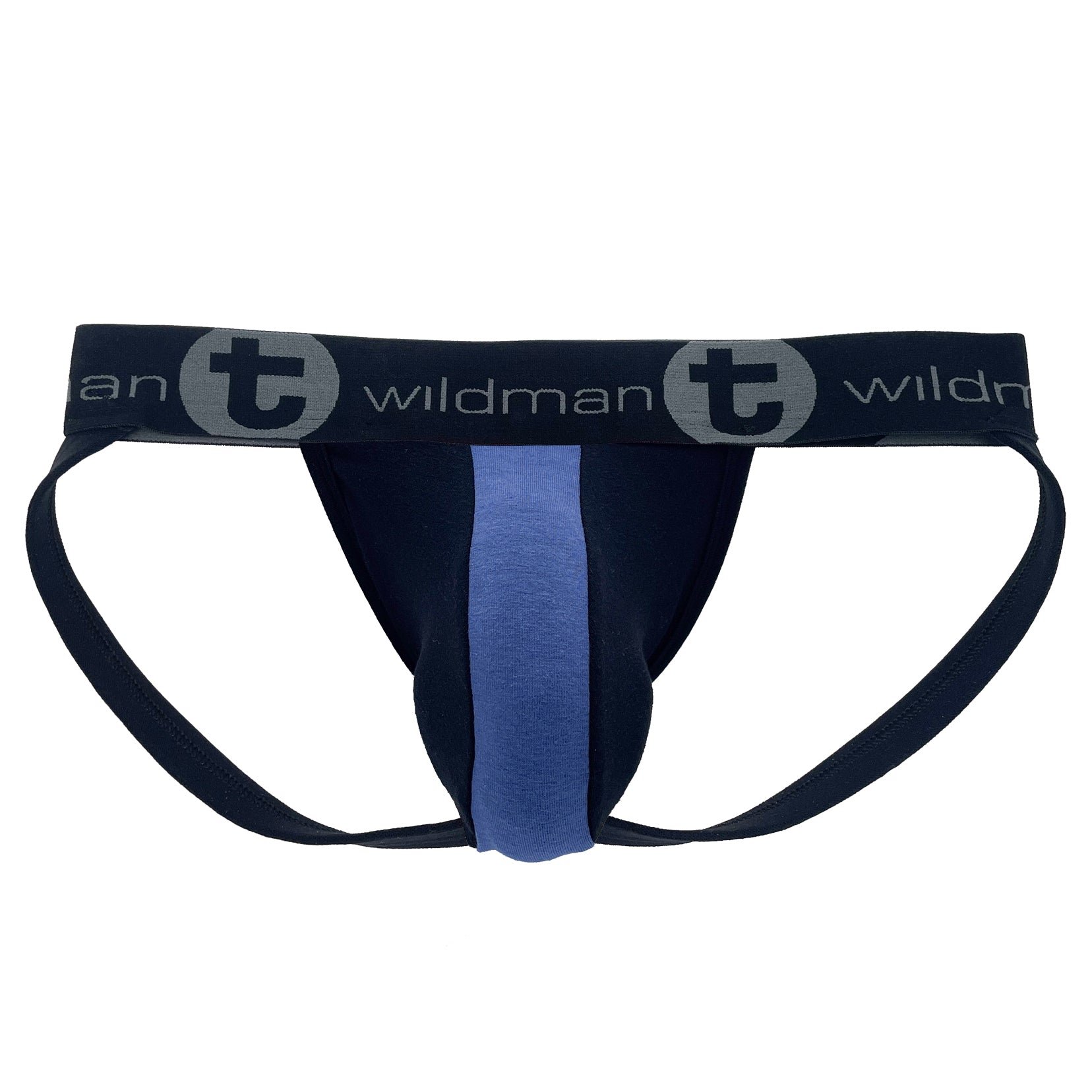 Wildmant Cotton Big Boy Pouch Stripe Jockstrap Blackroyal Blue 9940