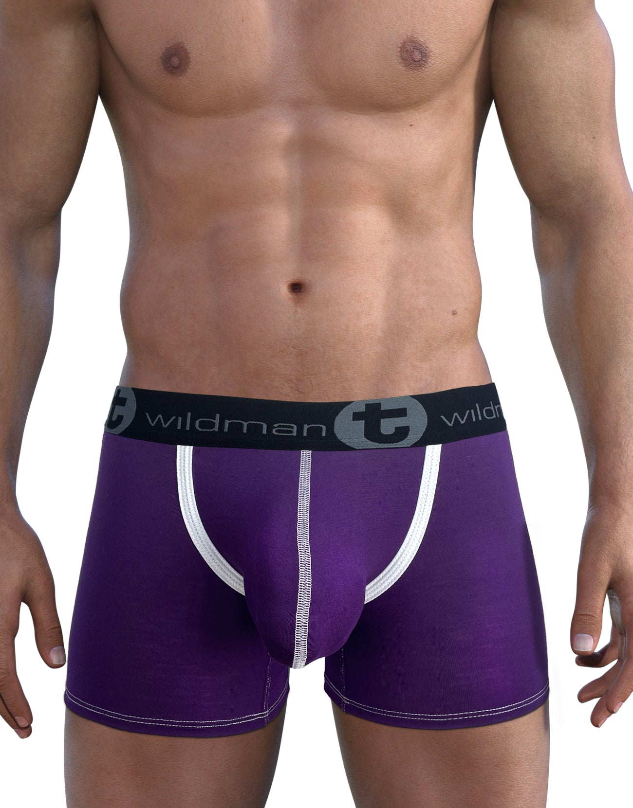 Wildmant Modal Big Boy Pouch 5 Inseam Boxer Brief Purple 3648