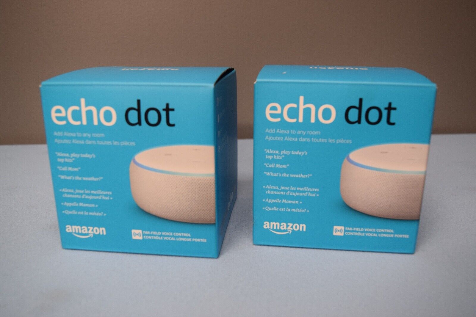 Amazon Echo Dot Speakers ( LOT OF 2 ) (3rd Generation) WHITE