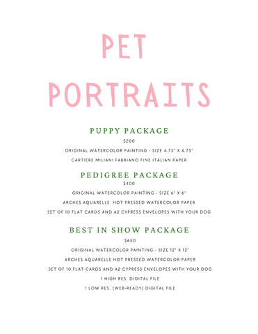 Pet Portraits Description and Pricing
