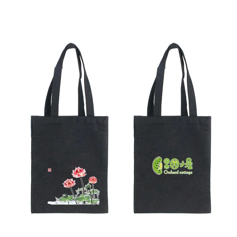 Cheap Customised Wholesale Black Cotton Canvas Tote Bag