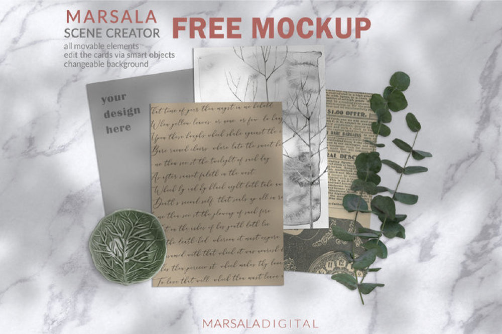 Download Marsala Scene Creator - Free Mockup - Pixel Surplus